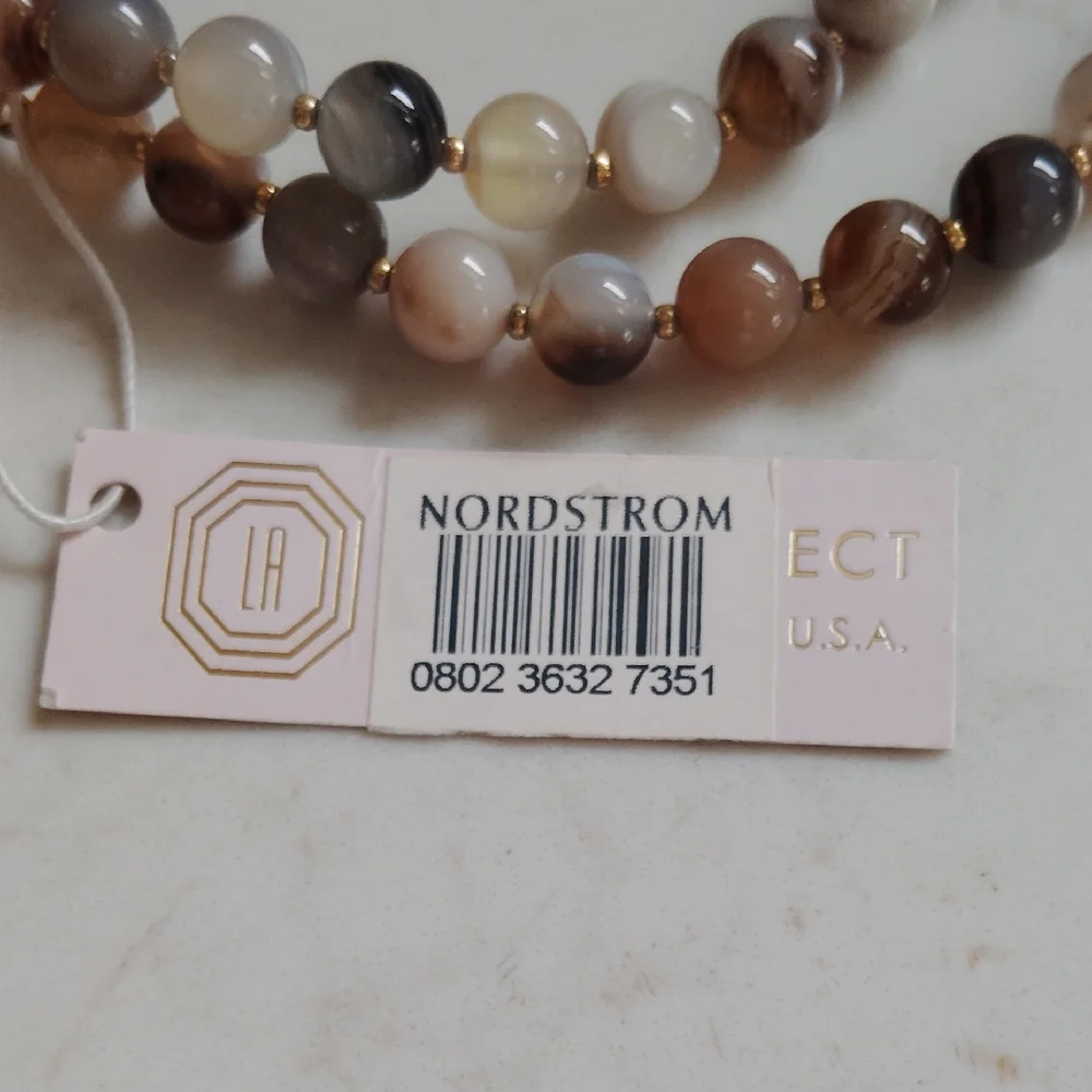 Nordstrom Multicolor Stone Beaded Necklace with Gold Tone Arrowhead Pendant - Picture 6 of 6